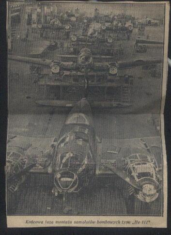 zdjęcie Końcowa faza montażu samolotów bombowych He-111